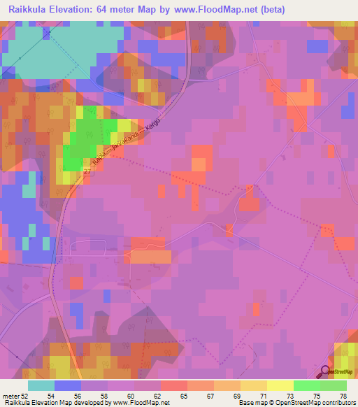 Raikkula,Estonia Elevation Map