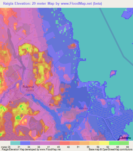Raigla,Estonia Elevation Map