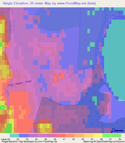 Raigla,Estonia Elevation Map
