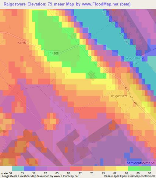 Raigastvere,Estonia Elevation Map