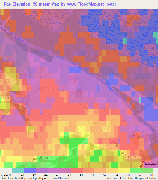 Rae,Estonia Elevation Map