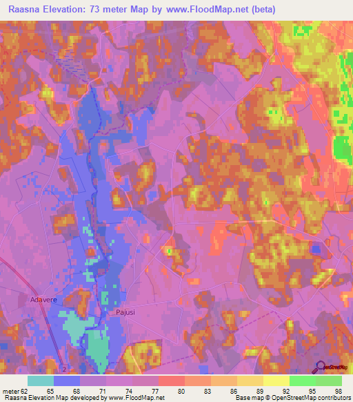 Raasna,Estonia Elevation Map