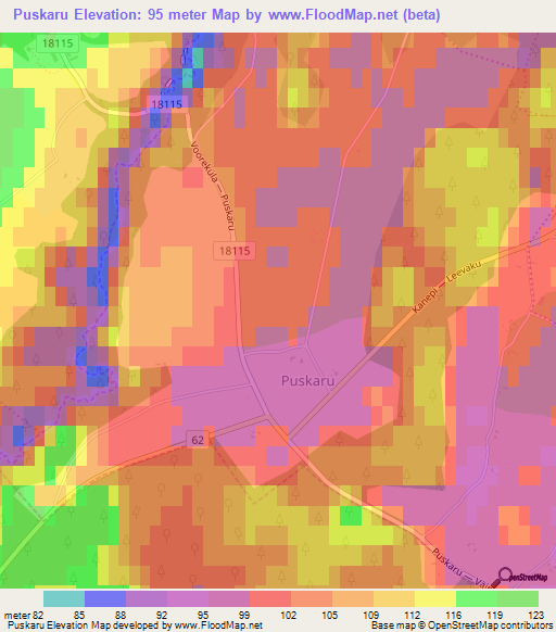 Puskaru,Estonia Elevation Map