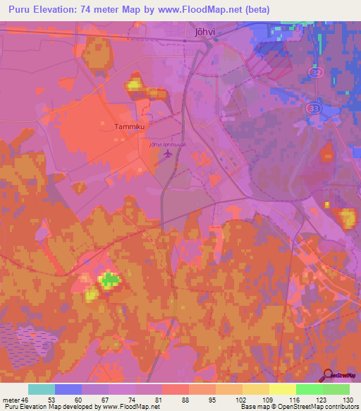Puru,Estonia Elevation Map