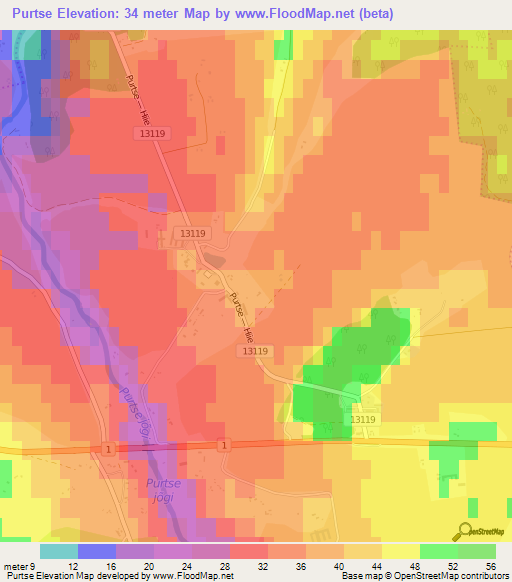 Purtse,Estonia Elevation Map