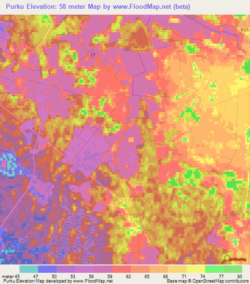 Purku,Estonia Elevation Map