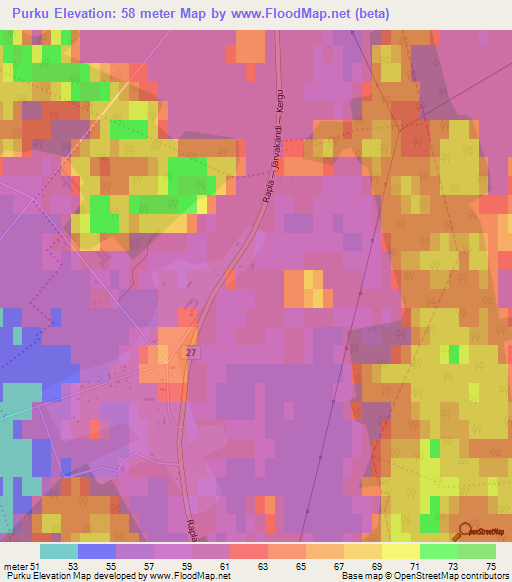Purku,Estonia Elevation Map