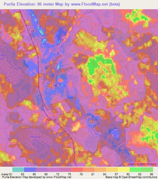 Purila,Estonia Elevation Map