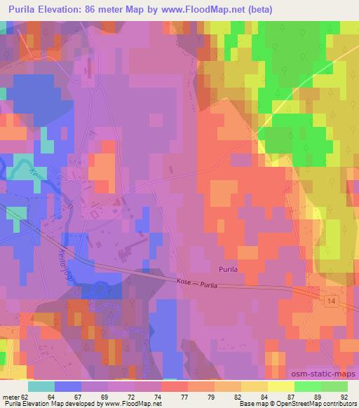 Purila,Estonia Elevation Map