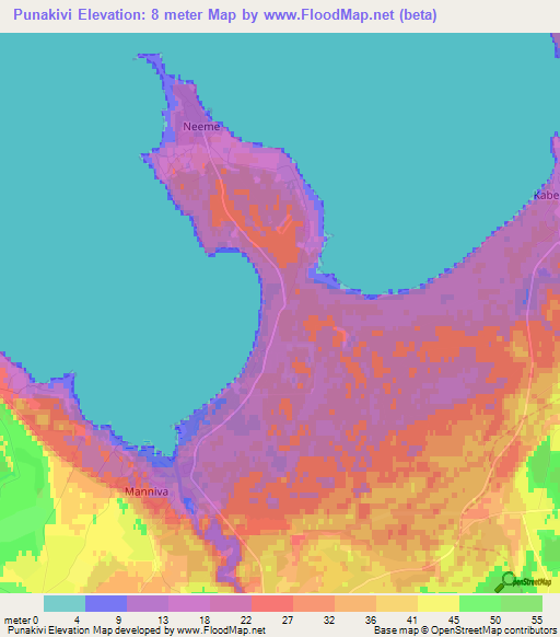 Punakivi,Estonia Elevation Map