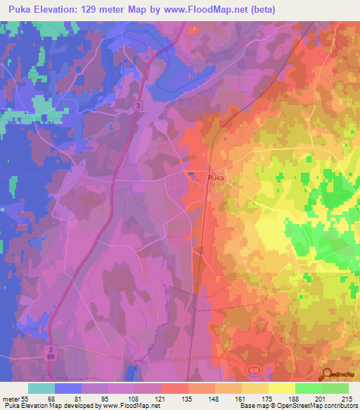 Puka,Estonia Elevation Map