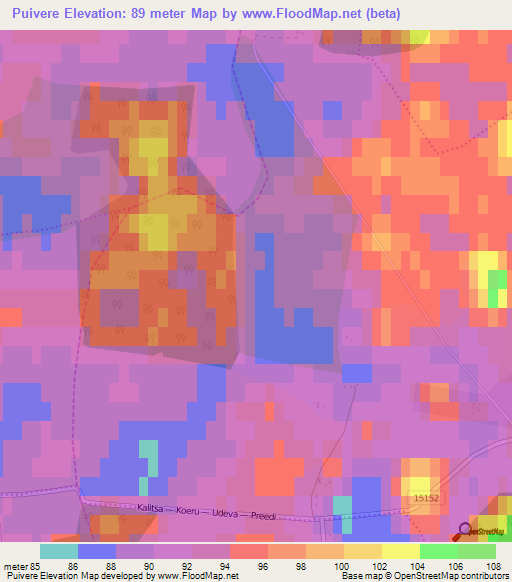 Puivere,Estonia Elevation Map