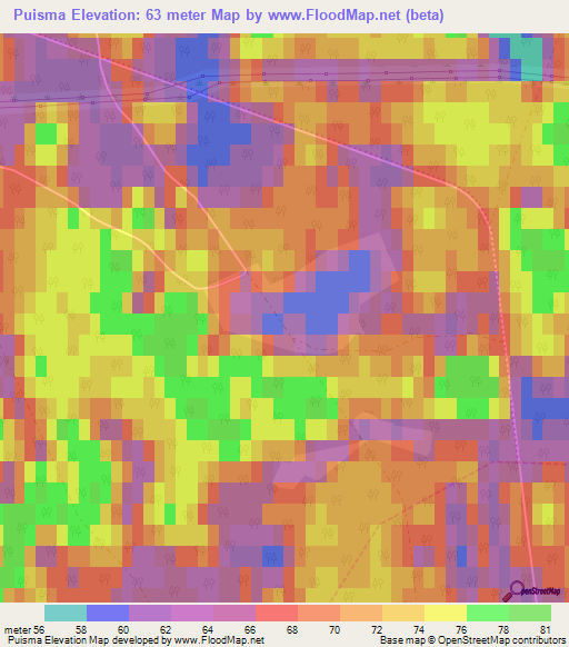 Puisma,Estonia Elevation Map