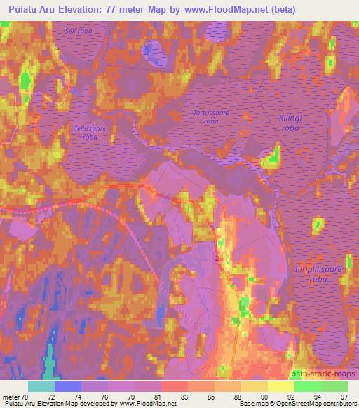 Puiatu-Aru,Estonia Elevation Map