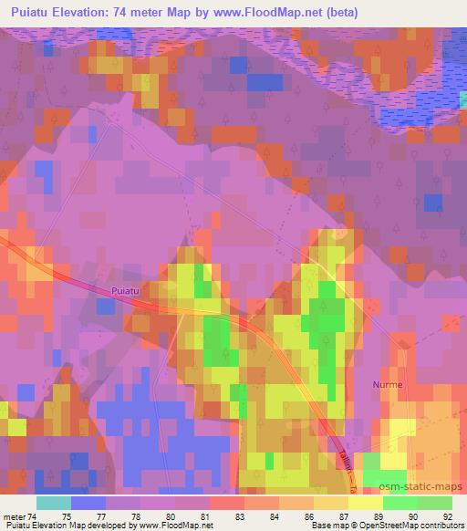 Puiatu,Estonia Elevation Map