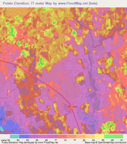Puiatu,Estonia Elevation Map