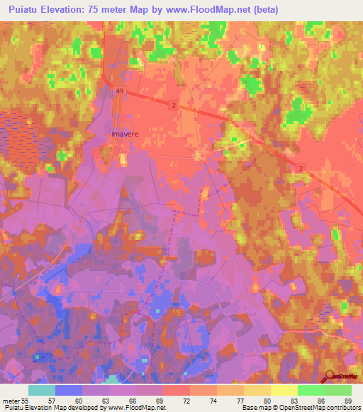 Puiatu,Estonia Elevation Map