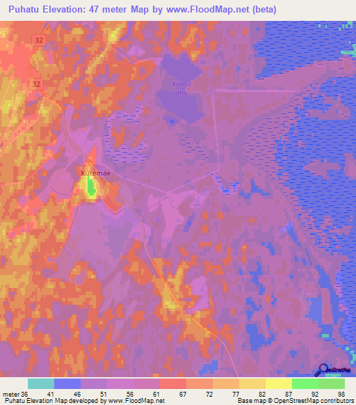 Puhatu,Estonia Elevation Map