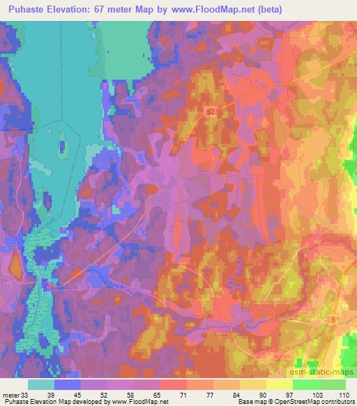 Puhaste,Estonia Elevation Map