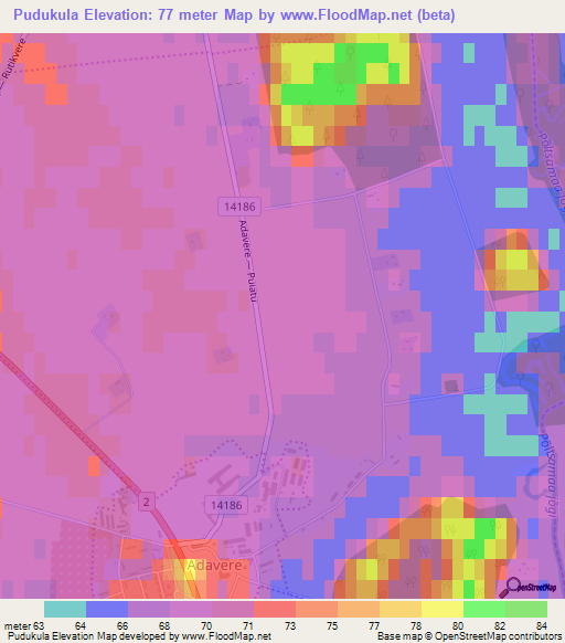 Pudukula,Estonia Elevation Map