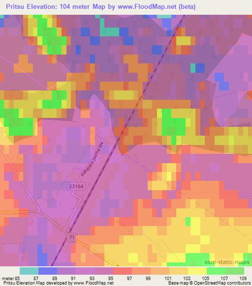 Pritsu,Estonia Elevation Map