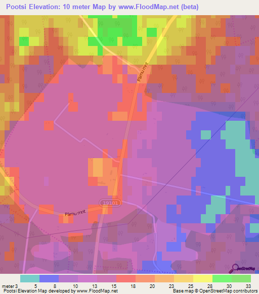 Pootsi,Estonia Elevation Map