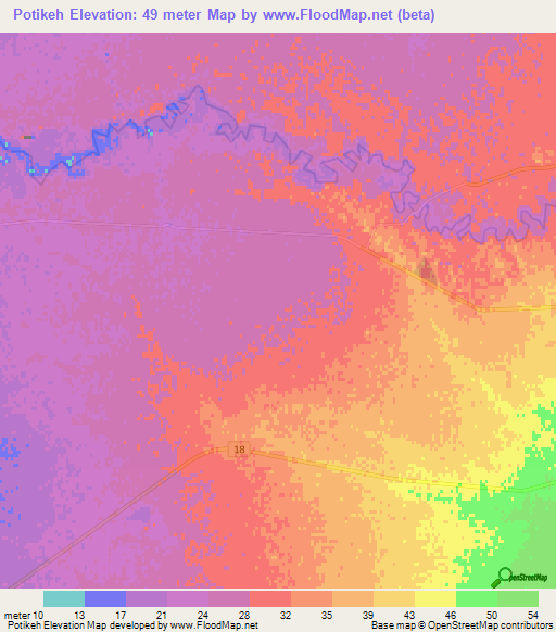 Potikeh,Iran Elevation Map