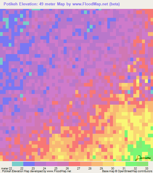 Potikeh,Iran Elevation Map