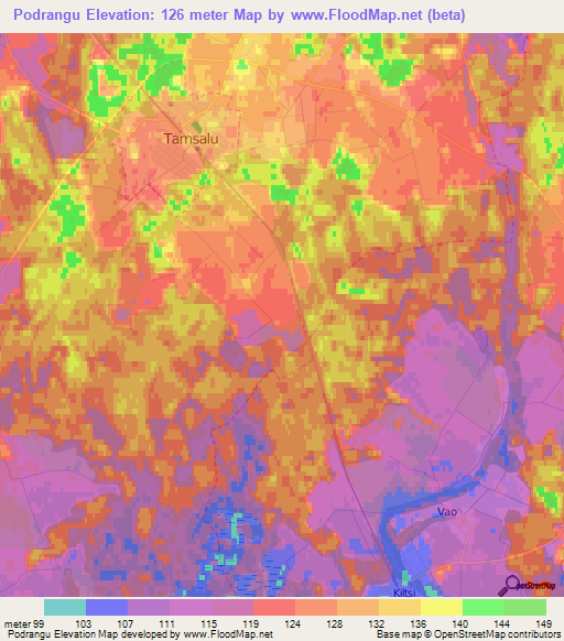 Podrangu,Estonia Elevation Map