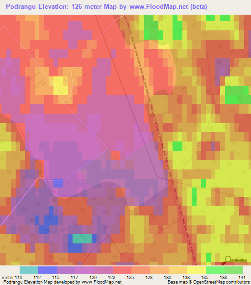 Podrangu,Estonia Elevation Map
