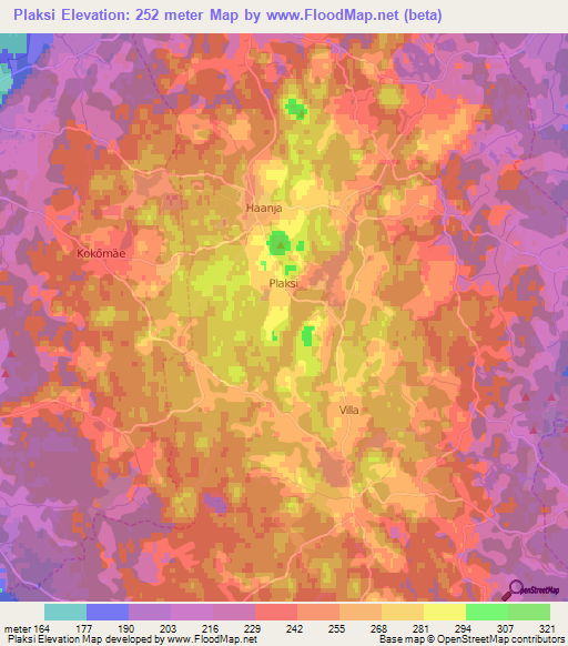 Plaksi,Estonia Elevation Map