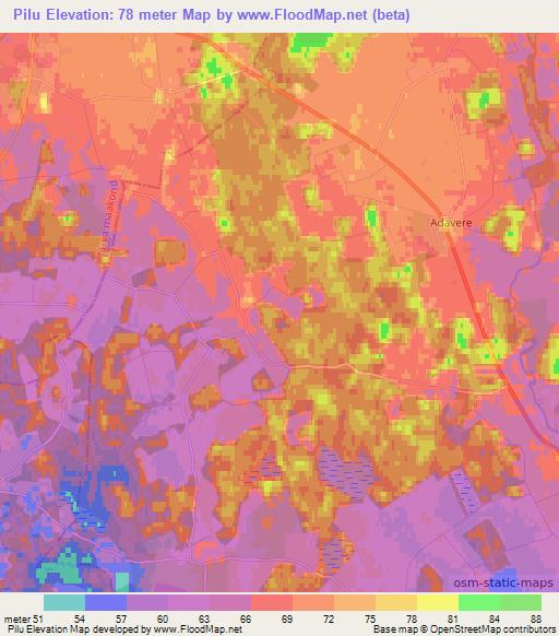 Pilu,Estonia Elevation Map