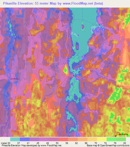 Pikasilla,Estonia Elevation Map