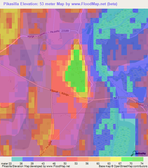 Pikasilla,Estonia Elevation Map
