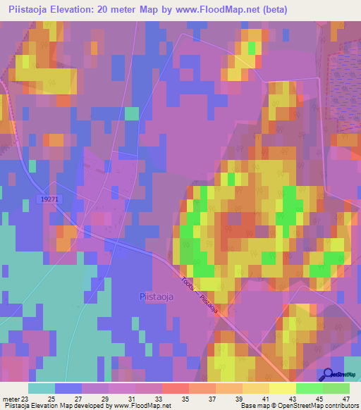 Piistaoja,Estonia Elevation Map