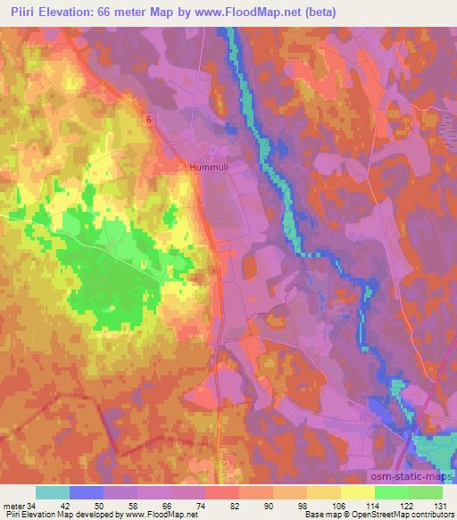 Piiri,Estonia Elevation Map
