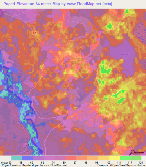 Pugeri,Estonia Elevation Map