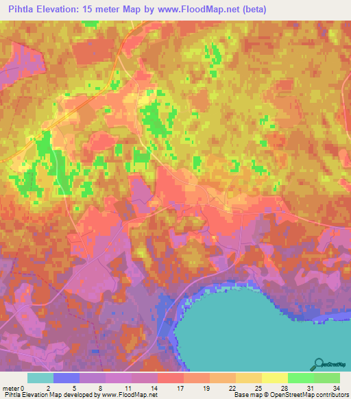 Pihtla,Estonia Elevation Map