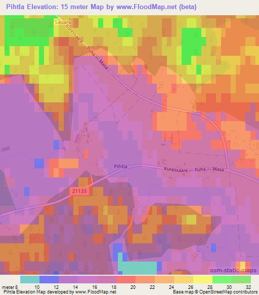 Pihtla,Estonia Elevation Map