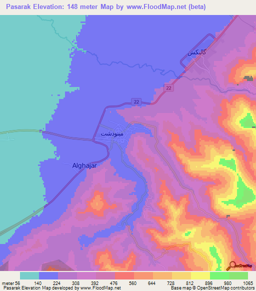 Pasarak,Iran Elevation Map