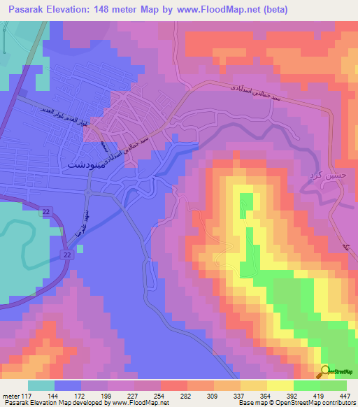 Pasarak,Iran Elevation Map