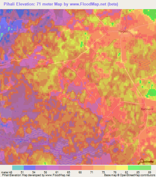 Pihali,Estonia Elevation Map