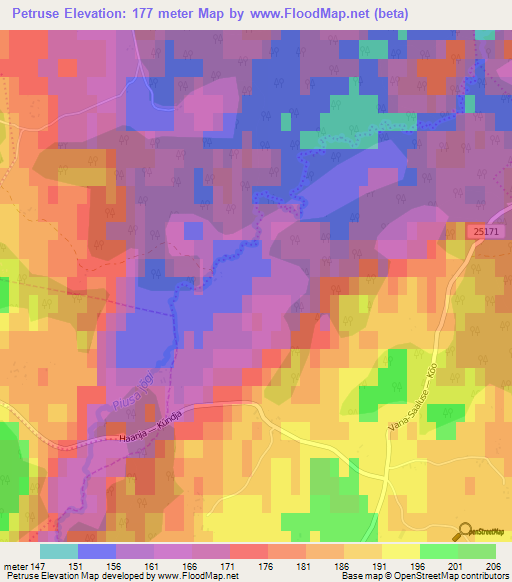 Petruse,Estonia Elevation Map
