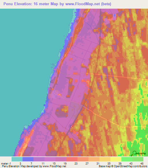 Penu,Estonia Elevation Map