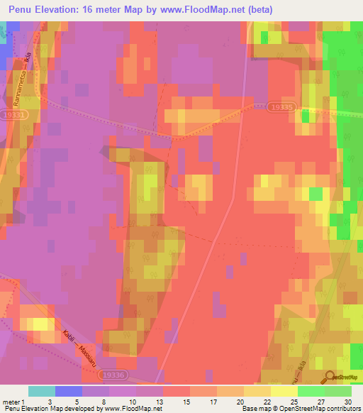 Penu,Estonia Elevation Map
