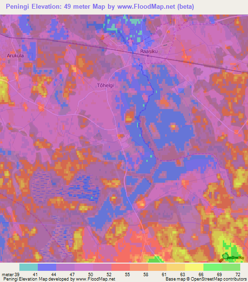 Peningi,Estonia Elevation Map
