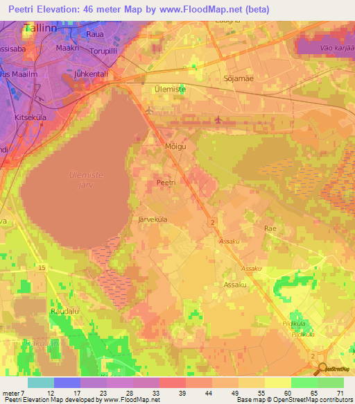 Peetri,Estonia Elevation Map