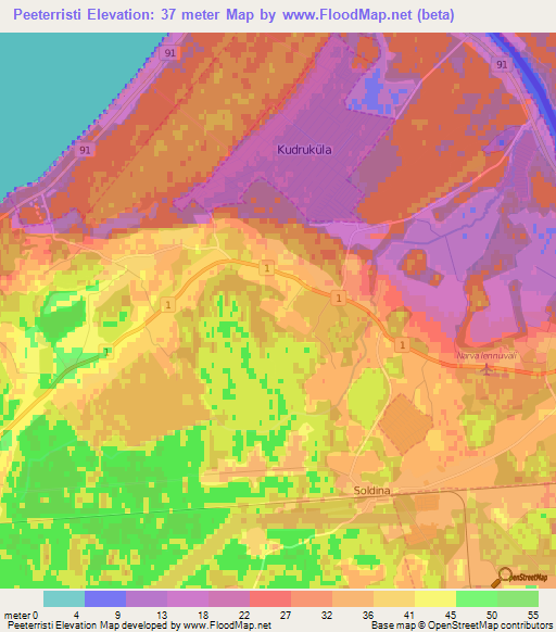 Peeterristi,Estonia Elevation Map