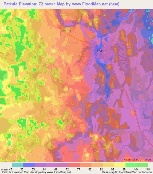 Patkula,Estonia Elevation Map