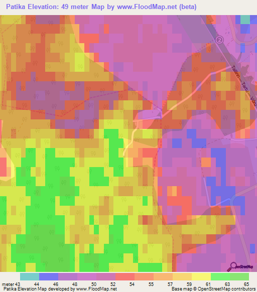 Patika,Estonia Elevation Map